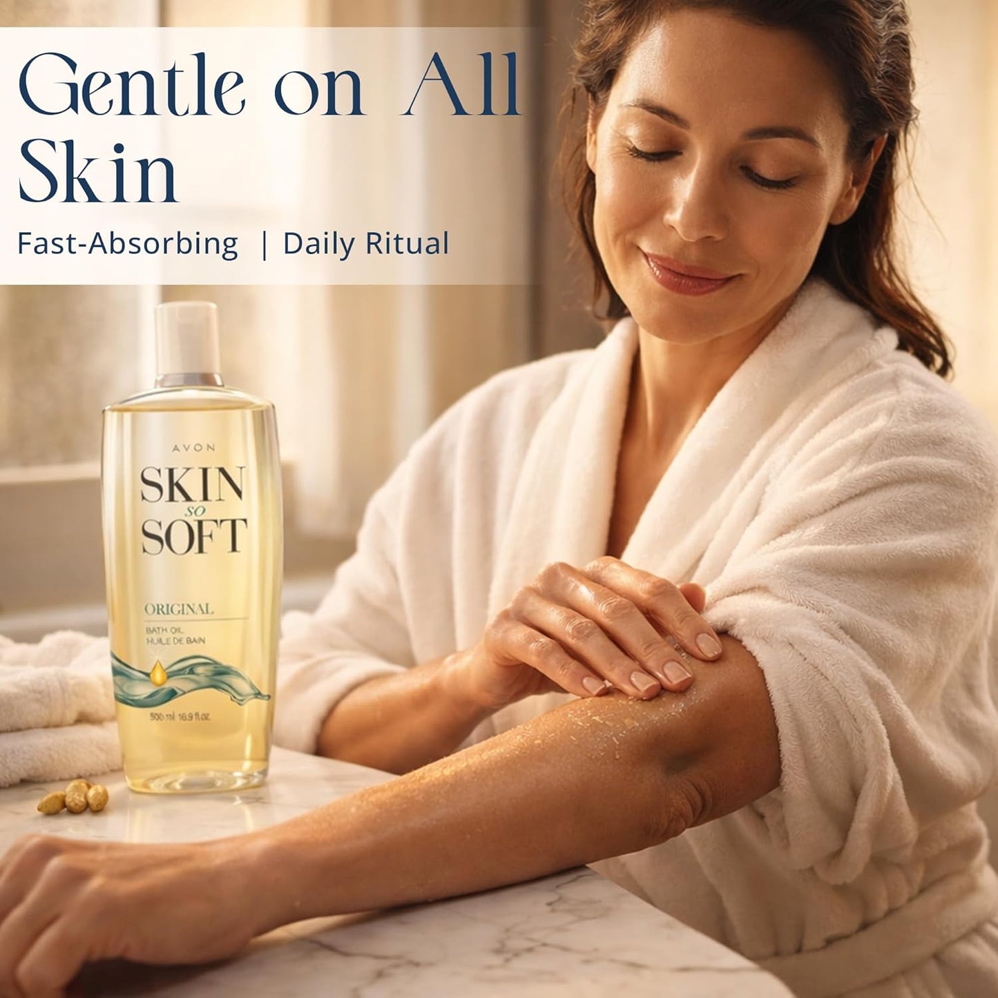 AVON Skin So Soft Original Bath Oil - Moisturizing Jojoba Oil for Dry Skin | 16.9 fl oz Hydrating Shower Oil