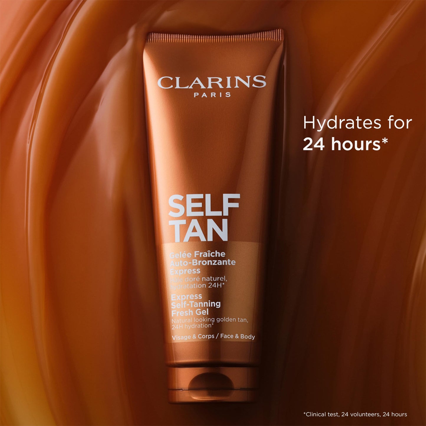 Clarins NEW Self-Tanning Gel | Quick Drying Self Tanner for Face and Body | Buildable, Streak-Free, Long-Lasting, Natural, Sun-Kissed Glow | 24H Hydration*| Contains Aloe Vera & Glycerin | 4.5 Ounces