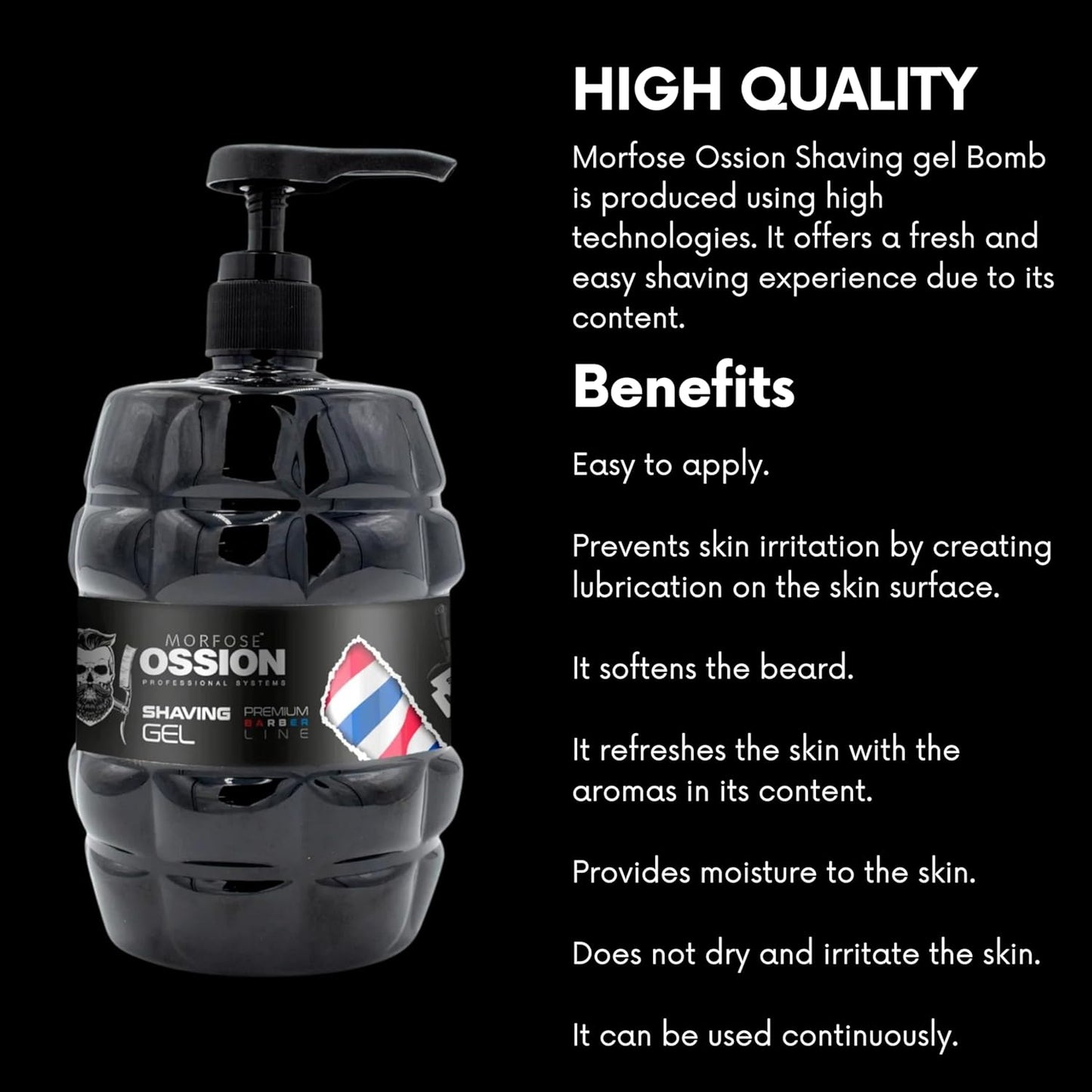 Men's Shaving Gel for Sensitive Skin - Moisturizing Anti-Irritation Formula | 33.81 Fl Oz