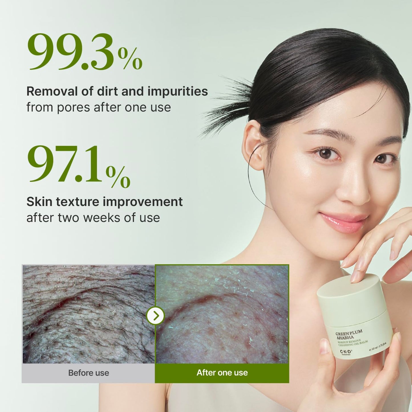 AHA·BHA Green Plum Cleansing Oil Balm - Exfoliating Sherbet Cleanser for Makeup & Blackhead Removal | 1.75 fl oz