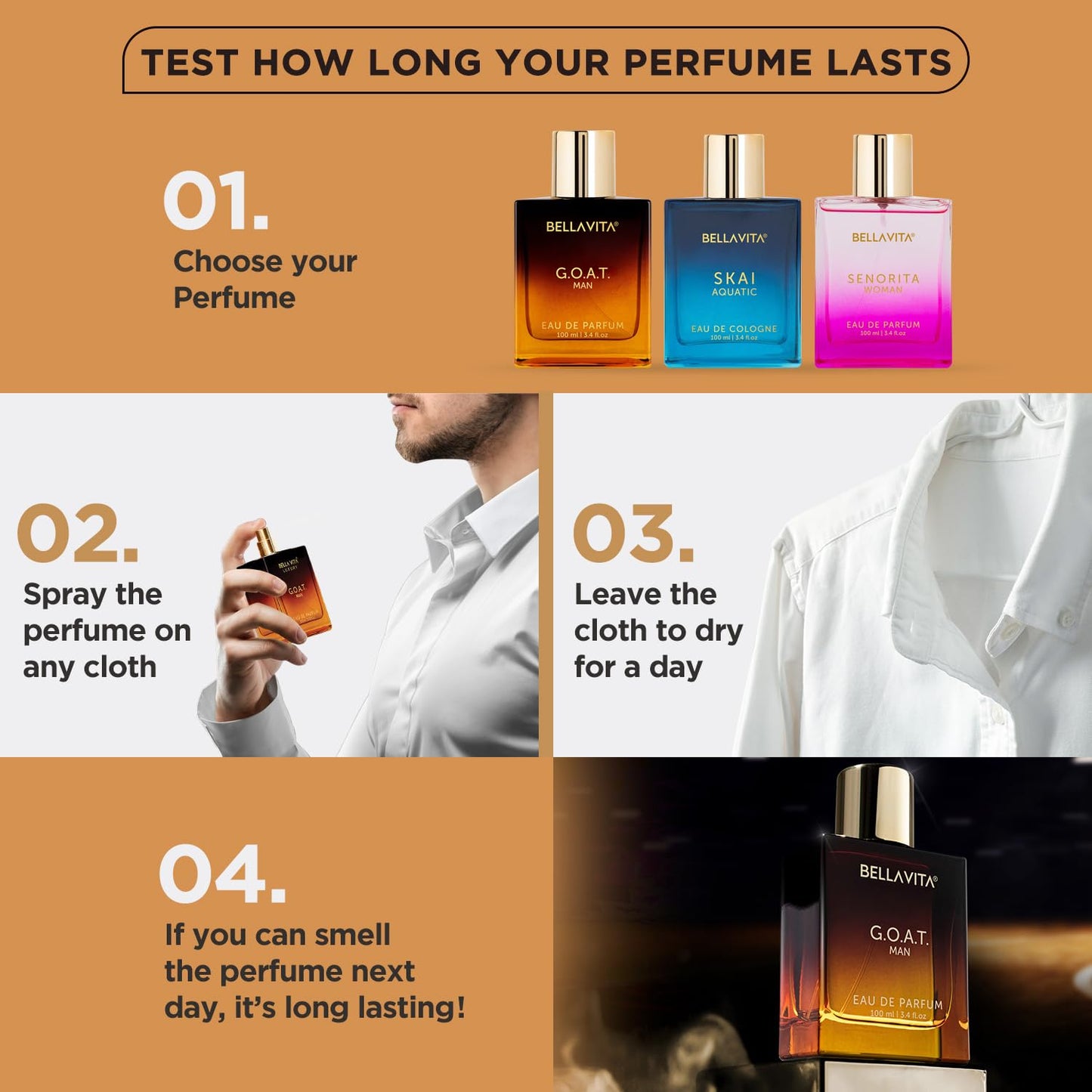 BellaVita Luxury G.O.A.T. & Skai Aquatic Perfume Combo for Men and Women | Long-Lasting, Refreshing & Invigorating | Cruelty-Free & Vegan | Ideal Gift for Sports & Gym Enthusiasts