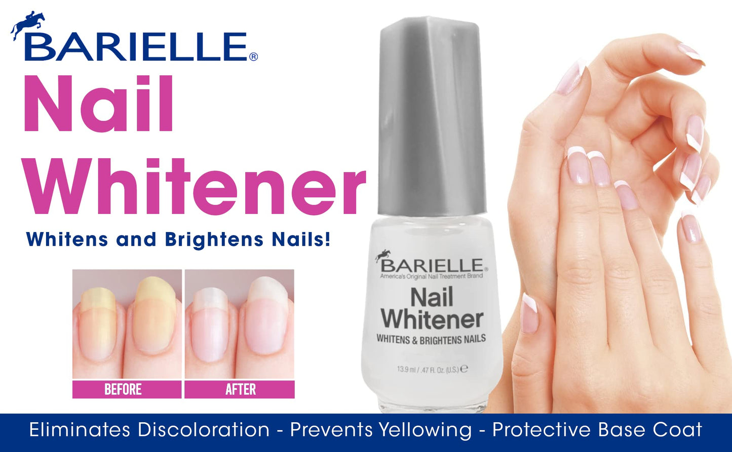 Barielle Nail Whitener for Yellow Nails or Dull Nails .47 Ounce - Whitening for Nails, Treats Yellow Nails