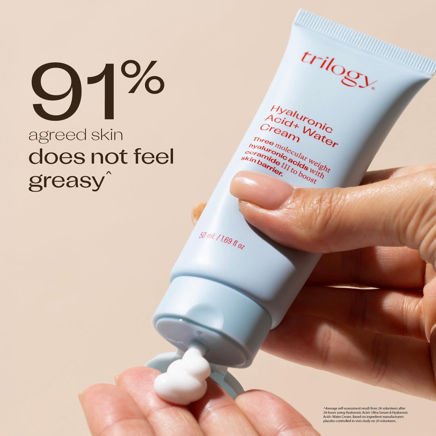 Trilogy Hyaluronic Acid+ Water Cream Lightweight Hydration with Ceramides and Glycoin 1.69 fl oz