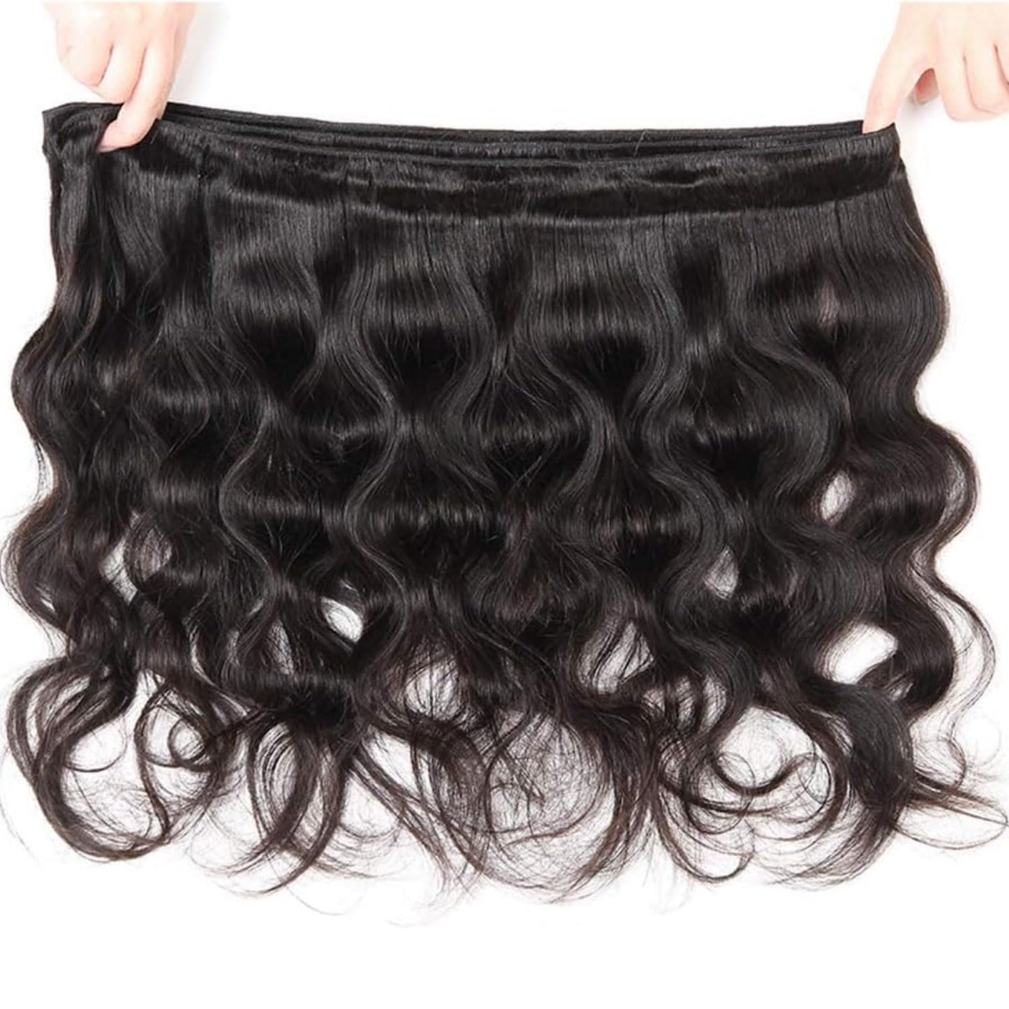 12A Human Hair Bundles - 16 Inch Body Wave Extensions | Unprocessed Brazilian Virgin, Natural Black