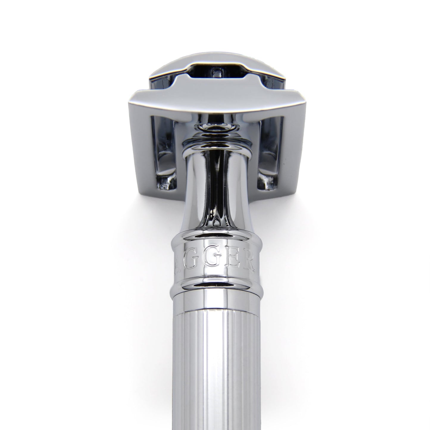 Edwin Jagger DES89LBLAMZ Classic Long Handled Double Edge Manual Eco-Friendly and Reusable Safety Razor for Men and Women for Shaving cream or Soap Fits All DE Razor Blades (Lined)
