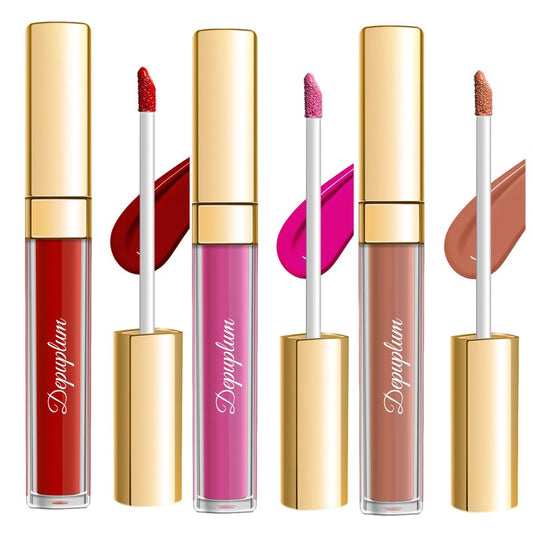 Depuplum 3Pc Matte Liquid Lipsticks for Women, Red Lipstick Nude Lisptick Pink Lipstick, Cruelty Free Long Lasting Lip Makeup,DM05+DM06+DM10