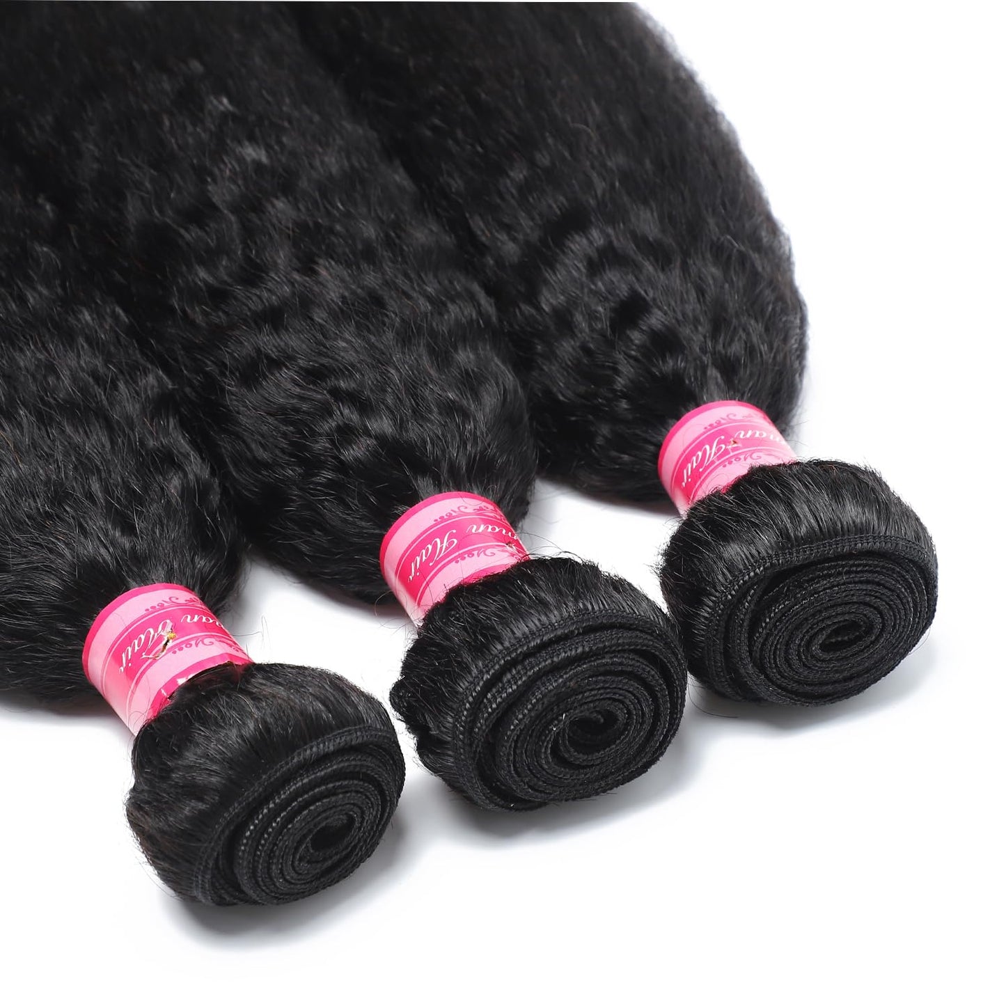 Releek 12A Brazilian Kinky Straight Bundles Human Hair 16 Inch 100% Unprocessed Yaki Straight Human Hair Single Bundle Quick Weave Hair Kinkycurly 1 Bundle Thick Remy Virgin Hair Extensions