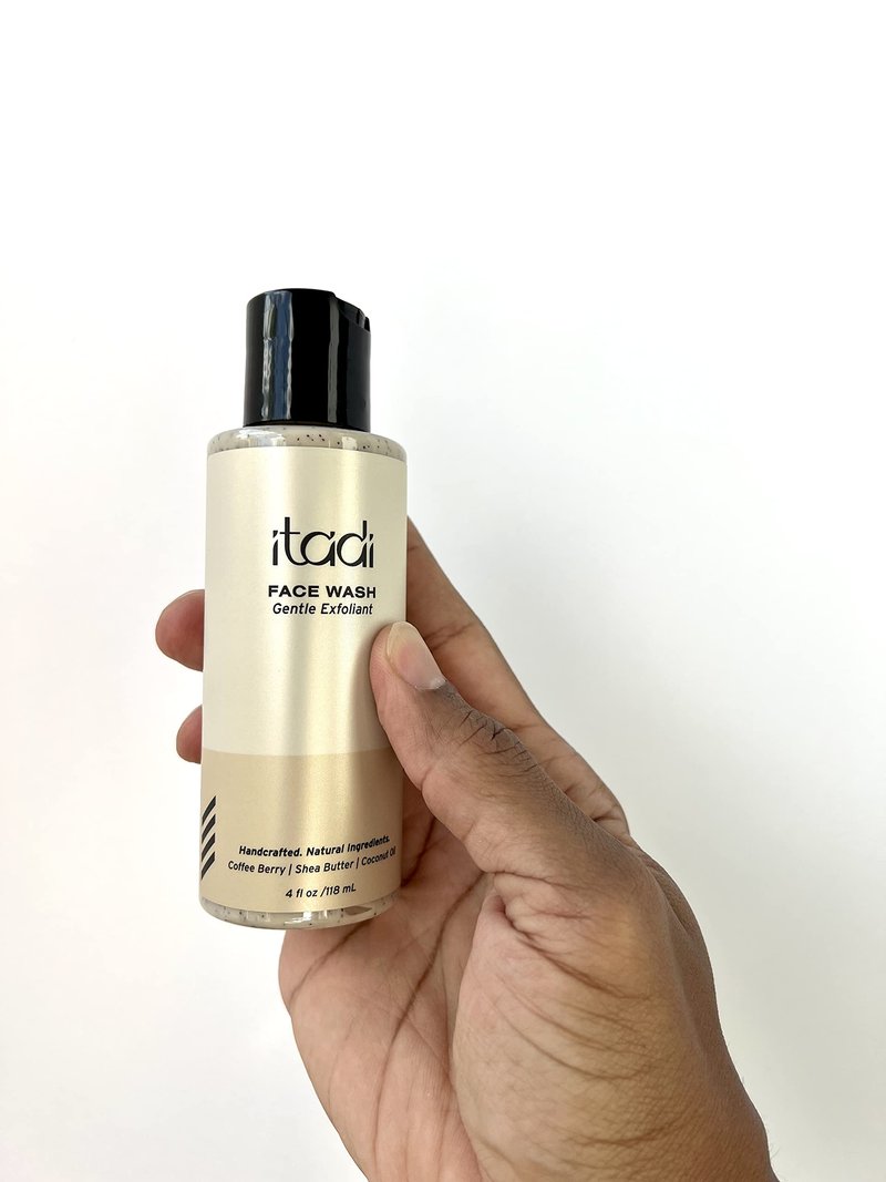 ITADI Organic Daily Gentle Face Exfoliator Wash | Coffee Berry Infused Face Scrub Exfoliator | Best for Women & Men | 4oz