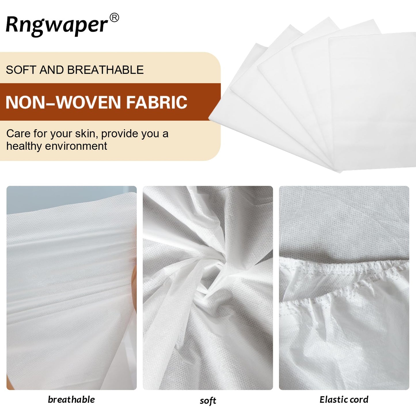 Disposable Thicken 30pc Fitted Massage Table Sheets, 25gsm Heavy Duty Elastic Disposable Bed Cover, Breathable Disposable Fitted Sheets for Spa White Non Woven Fabric 36 x 85 Inch