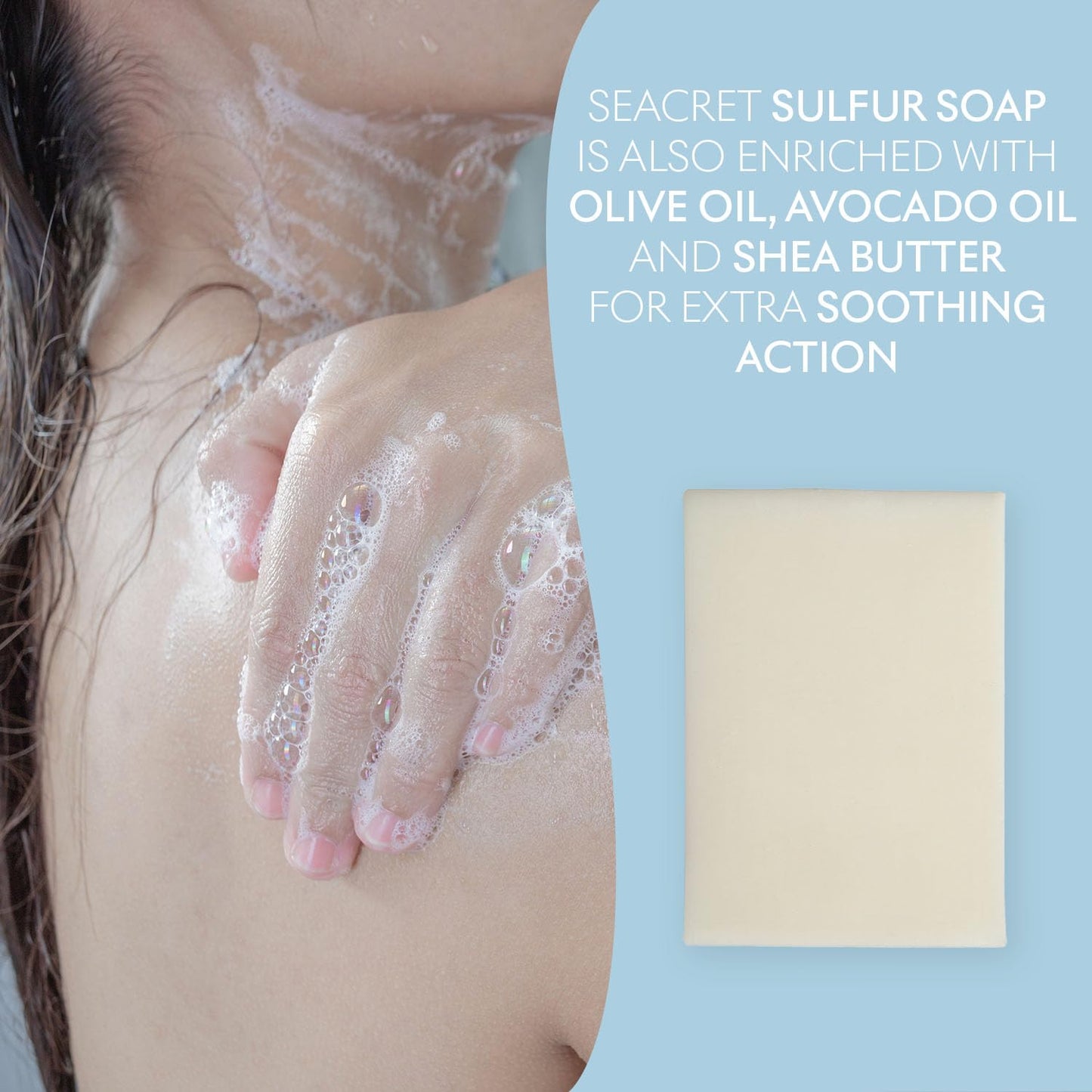 SEACRET Sulfur Soap Bar for Face & Body - Nature-Powered Sulfur Cleanser for Radiant Skin, Sulfur Skin Care, Sulfur Bar Soap, Sulfur Soap (Pack of 2)