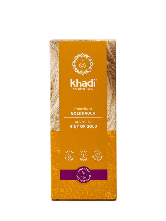 khadi HINT OF GOLD Natural Hair Color - Hair Color for shiny golden shimmer, golden blonde to brilliant copper - 100% herbal & natural - 3.5 oz