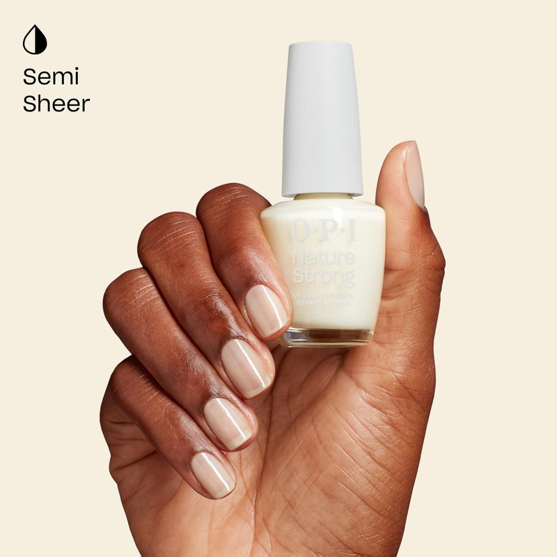 OPI Nature Strong Cauliflower Power | Semi-Sheer Soft Warm White Crème Natural Origin Nail Polish LE | Plant Based, Vegan, Cruelty Free