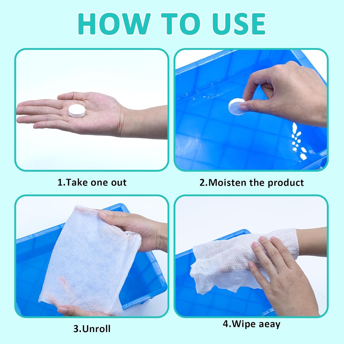Compressed Towels - 150 Pcs Coin-Sized Disposable Face Towels | Soft, Absorbent, Biodegradable Washcloths for Travel & Skincare