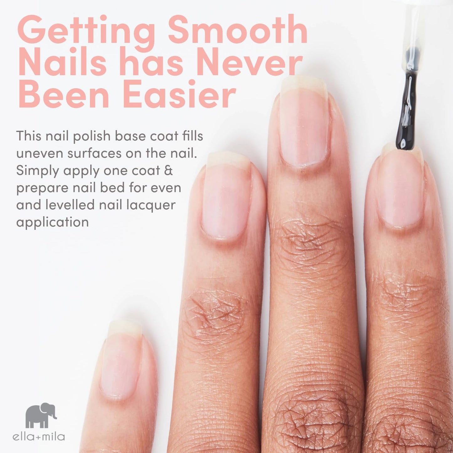 ella+mila Ridge Filler Base Coat - Smoothing Nail Treatment, Clear