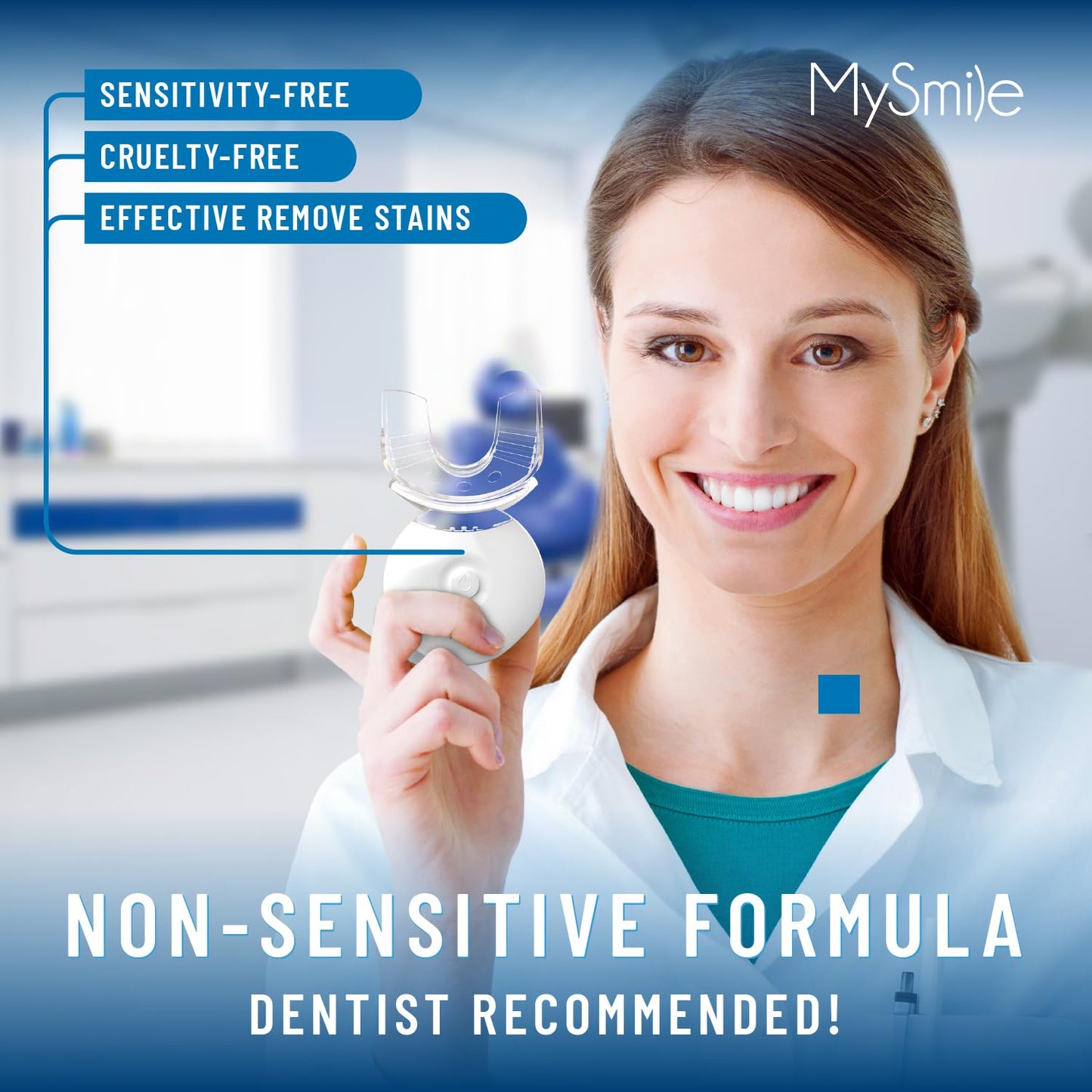 MySmile Non-Sensitive Teeth Whitening Accelerator Light with Teeth Whitening Gel Pen Refill Pack, 3 Non-Sensitive Teeth Whitening Pen, Teeth Whitener Tooth Whitening Gel with for Home, 10 min Fast Res
