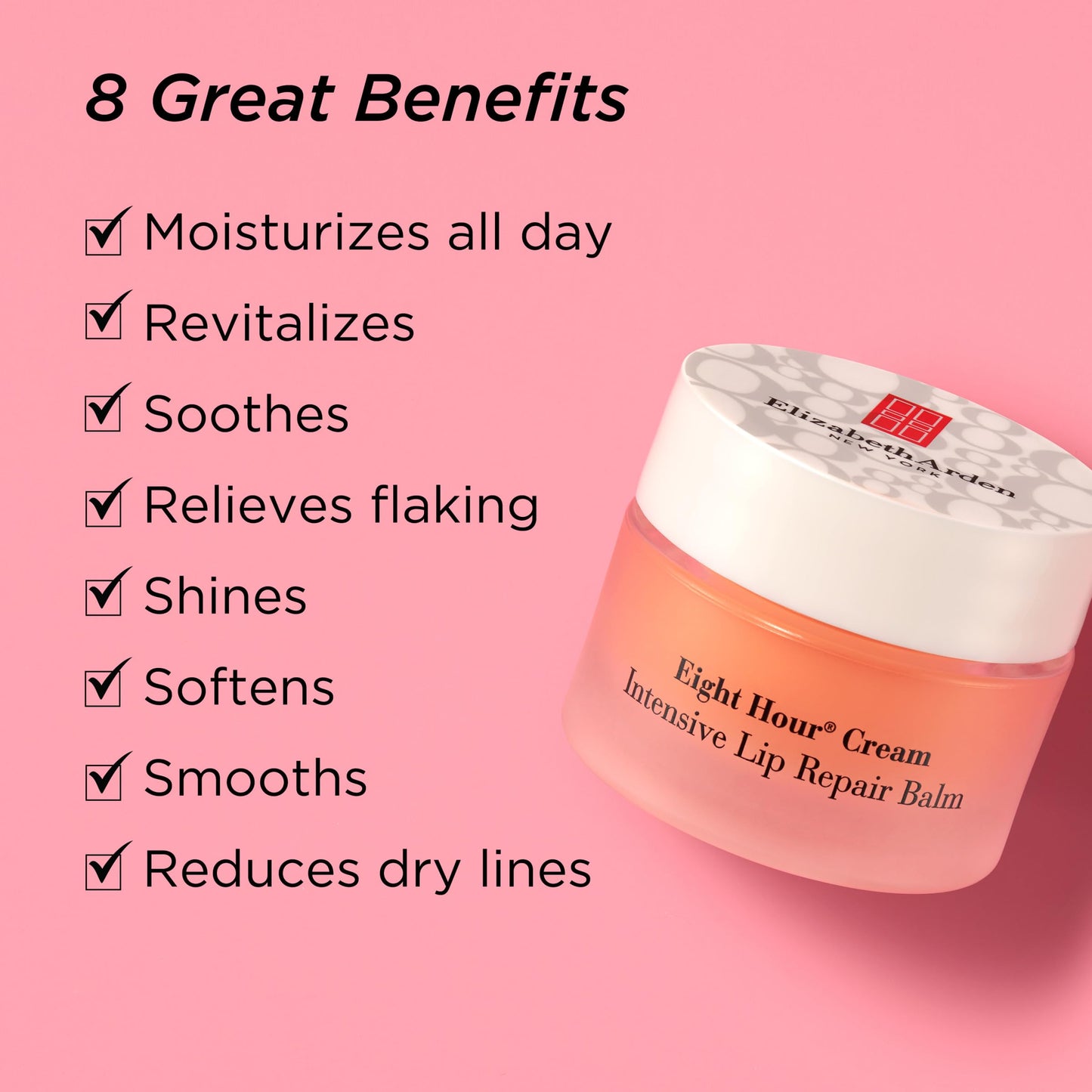 Elizabeth Arden Eight Hour Cream Intensive Lip Repair Balm, Moisturizer for Dry Lips with Shea Butter, Vitamin E & Antioxidants, 0.39 oz