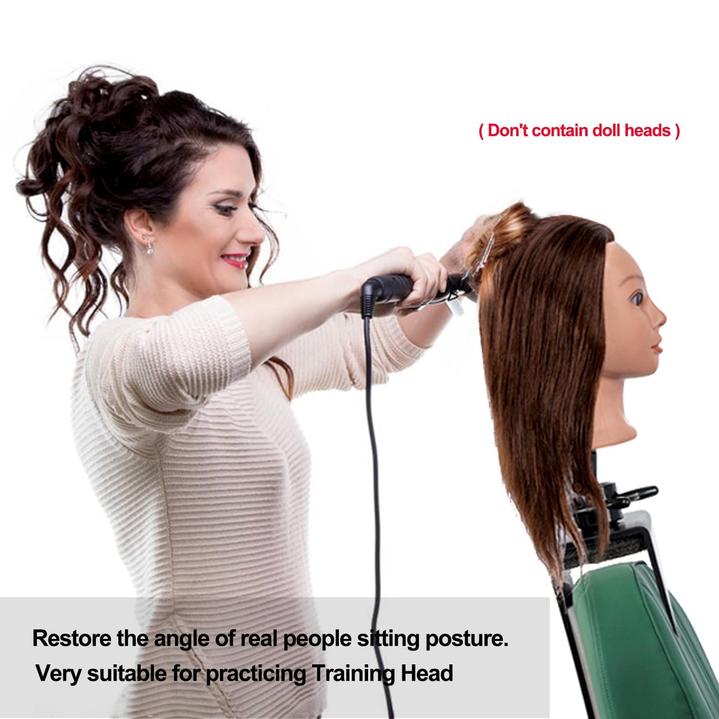 poipoilu Mannequin Clamp Stand for Chair, Mannequin Head stand for Hairdresser Practice Braiding Hair Styling with Clamp stand (1 Pack)