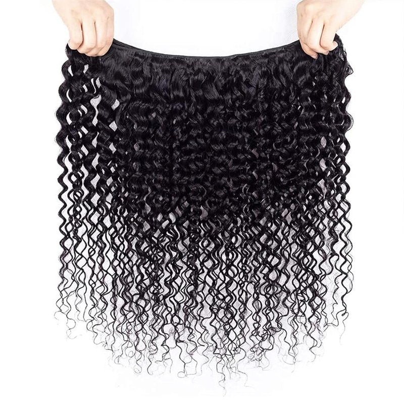 Kinky Curly Human Hair Bundles - Unprocessed Brazilian Virgin | 8-10-12 Inch Double Weft Extensions