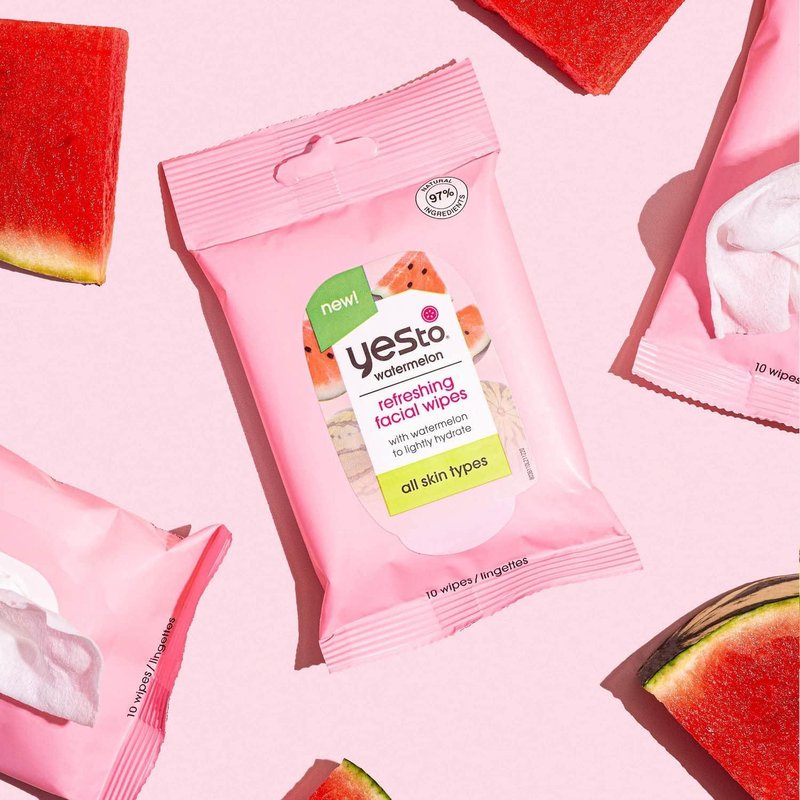 Yes To Cucumbers Travel Facial Cleanser Wipes 10 Count - Aloe Soothing Makeup Remover for Sensitive Skin - Hydrating Face Wipe, Perfect Christmas Stocking Stuffer