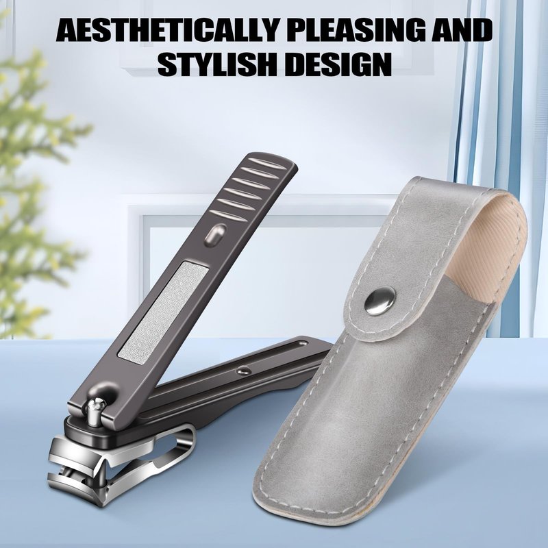 Senior Rotating Nail Clippers for Thick Toenails, Large Fingernail Clippers for Seniors - Ideal Christmas Stocking Stuffers Gifts for Dad Mom (Light Gold)