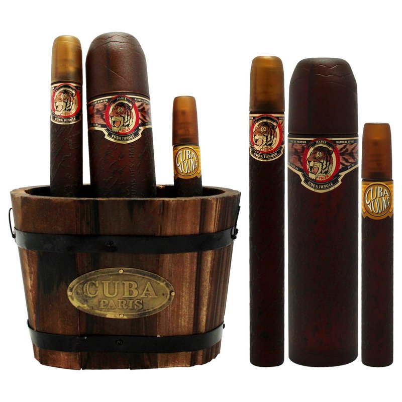 Cuba Jungle Tiger by Cuba for Women - 3 Pc Gift Set 3.3oz EDP Spray, 1.17oz and 0.5oz EDP
