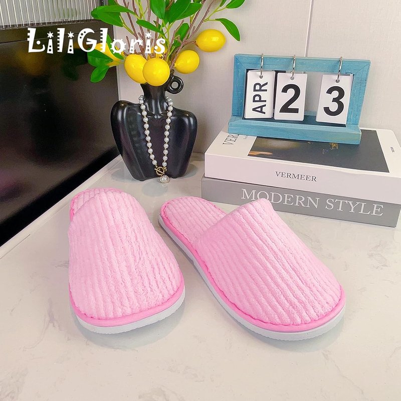 Spa Slippers for Guests - Washable & Reusable Jacquard Fleece | Closed-Toe Design for Hotel, Bathroom, Travel (6/10/12 Pairs)