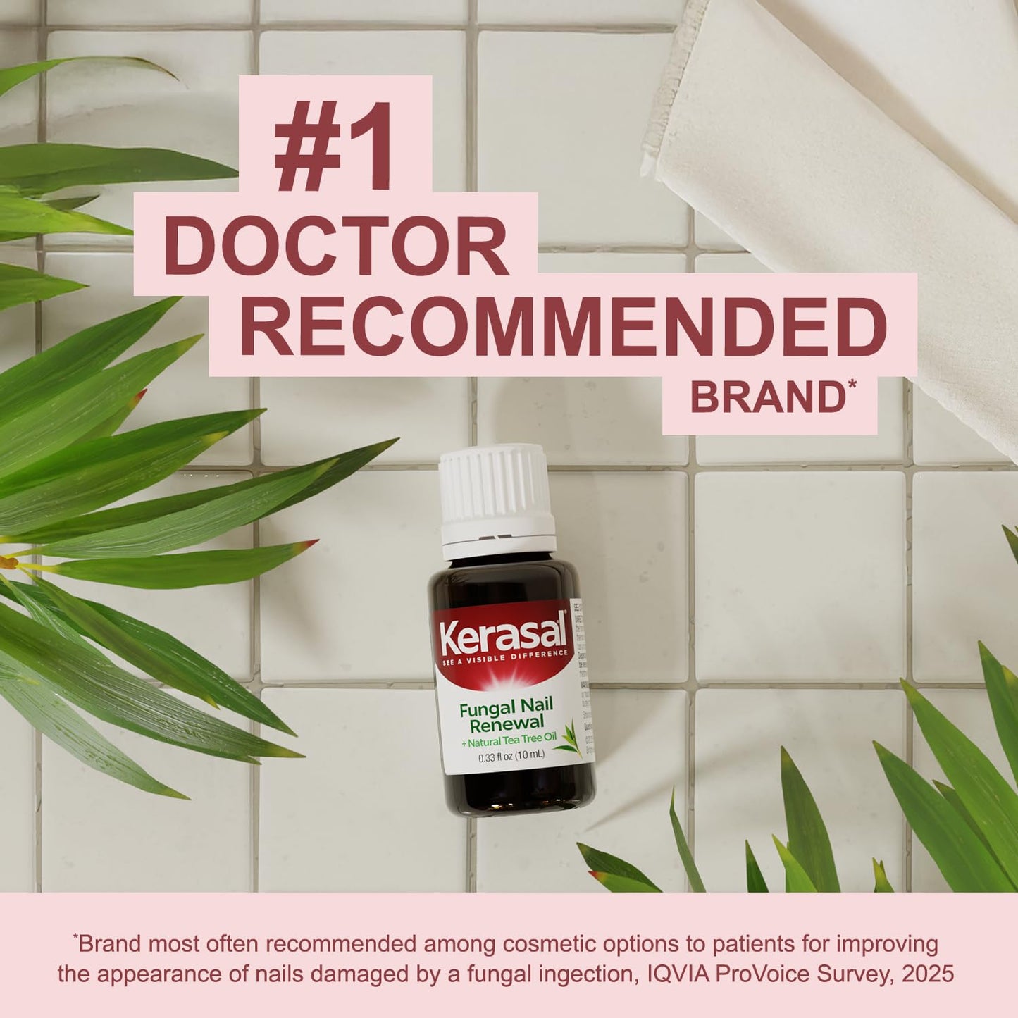 Kerasal Renewal Nail Repair Solution with Tea Tree Oil for Discolored and Damaged Nails, 0.33 Oz (Pack of 1)