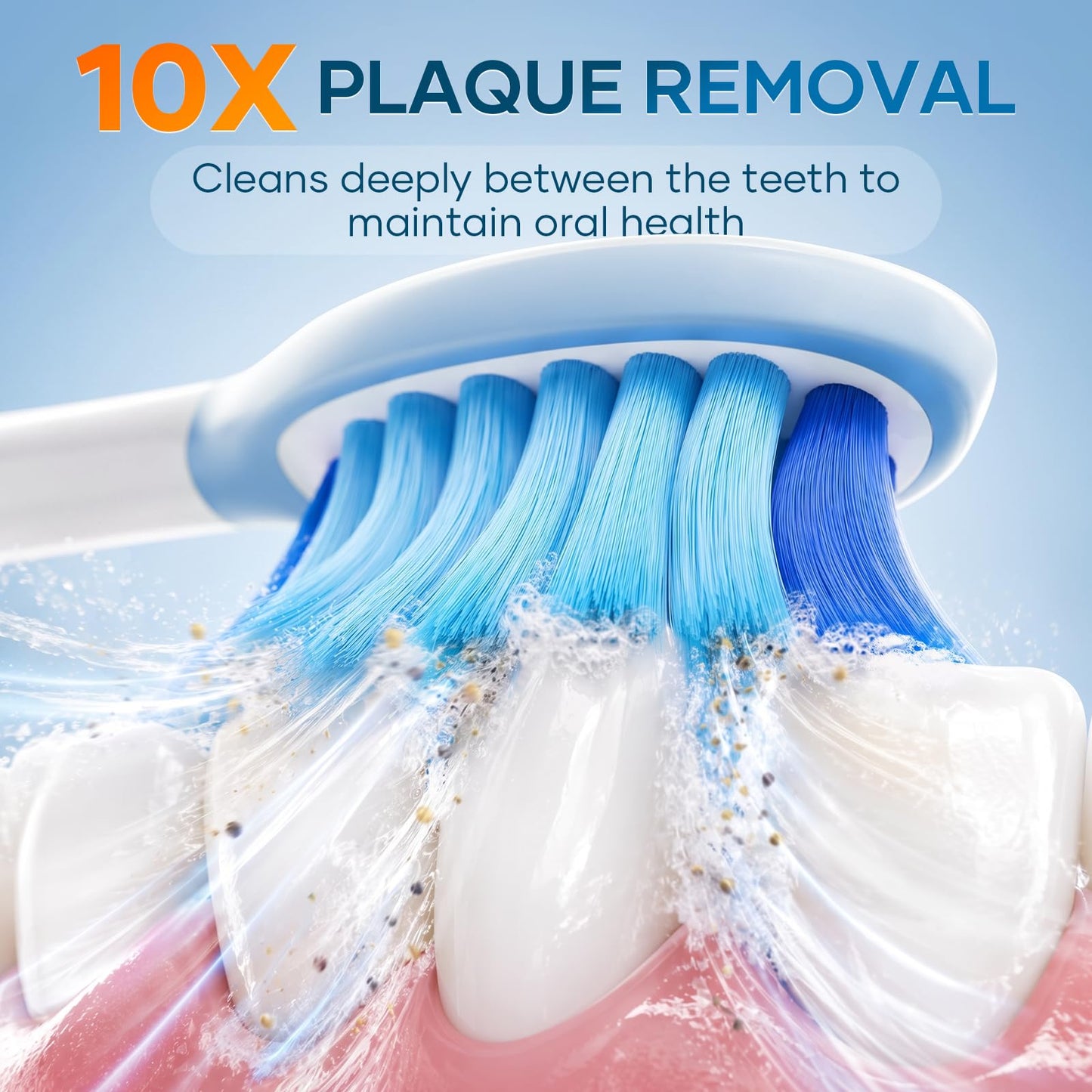 Replacement Toothbrush Heads for Phillips Sonicare, Compatible with Click-On Toothbrushes Including 2 Series Plaque Control,3 Series Gum Health, DiamondClean & FlexCare,8-Pack (Blue)