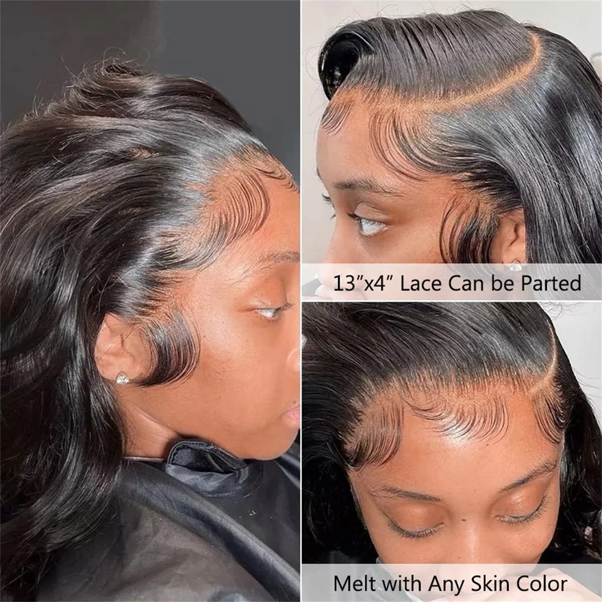 13x4 Body Wave HD Lace Frontal Human Hair 18 Inch Body Wave Ear to Ear Transparent Lace Frontal Only 100% Unprocessed Brazilian Virgin Human Hair Closure Pre Plucked with Baby Hair
