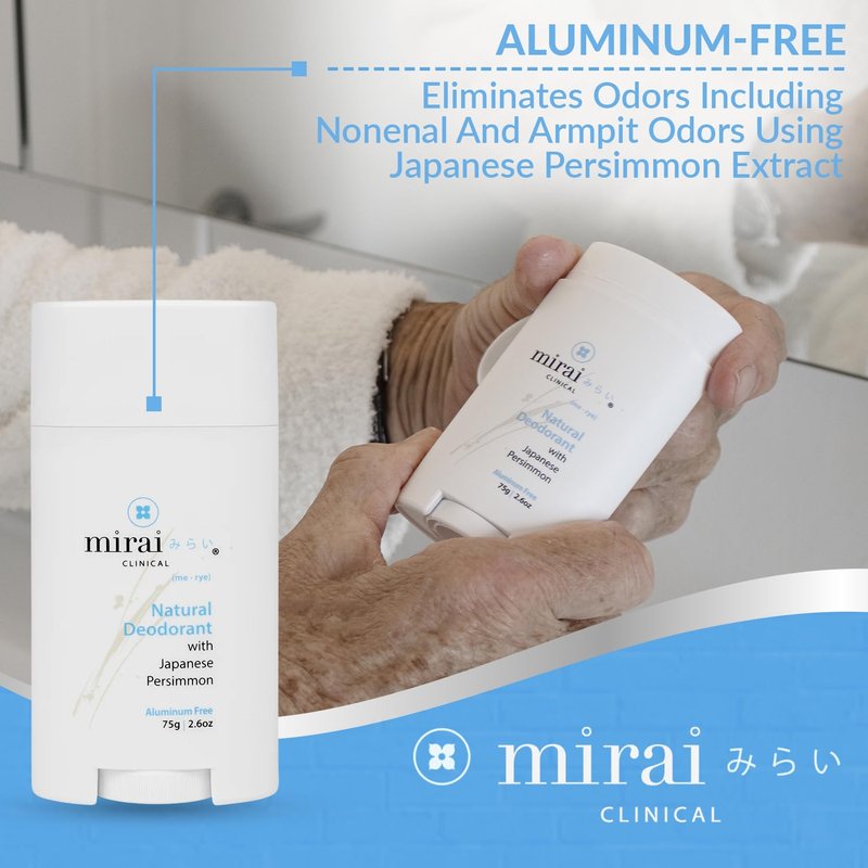 Mirai Clinical All Natural Deodorant for Women & Men | Aluminum-Free, Vegan, Unscented - 75g