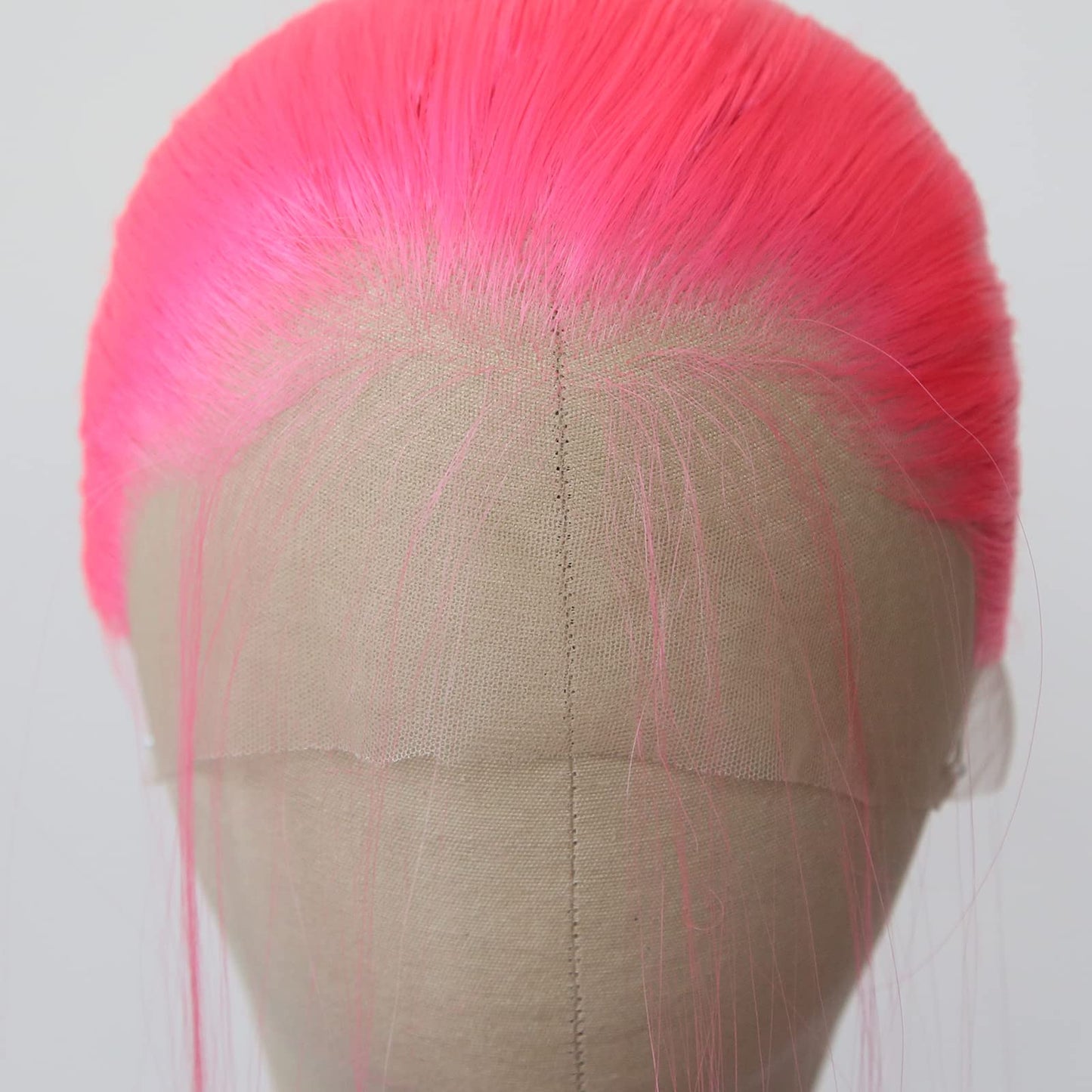 BTWTRY Pink Synthetic Lace Front Wig Long Straight Hot Pink Lace Front Synthetic Wig Pre Plucked Natural Hairline Glueless Heat Resistant Fiber Hair Wig for Fashion Women (Pink)