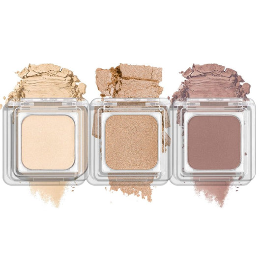 Fillwie 3-Color Eyeshadow Set with Compact – Removable Neutral Matte & Shimmer Pans, Ivory, Champagne & Taupe, High-Pigment Longwear Eye Makeup