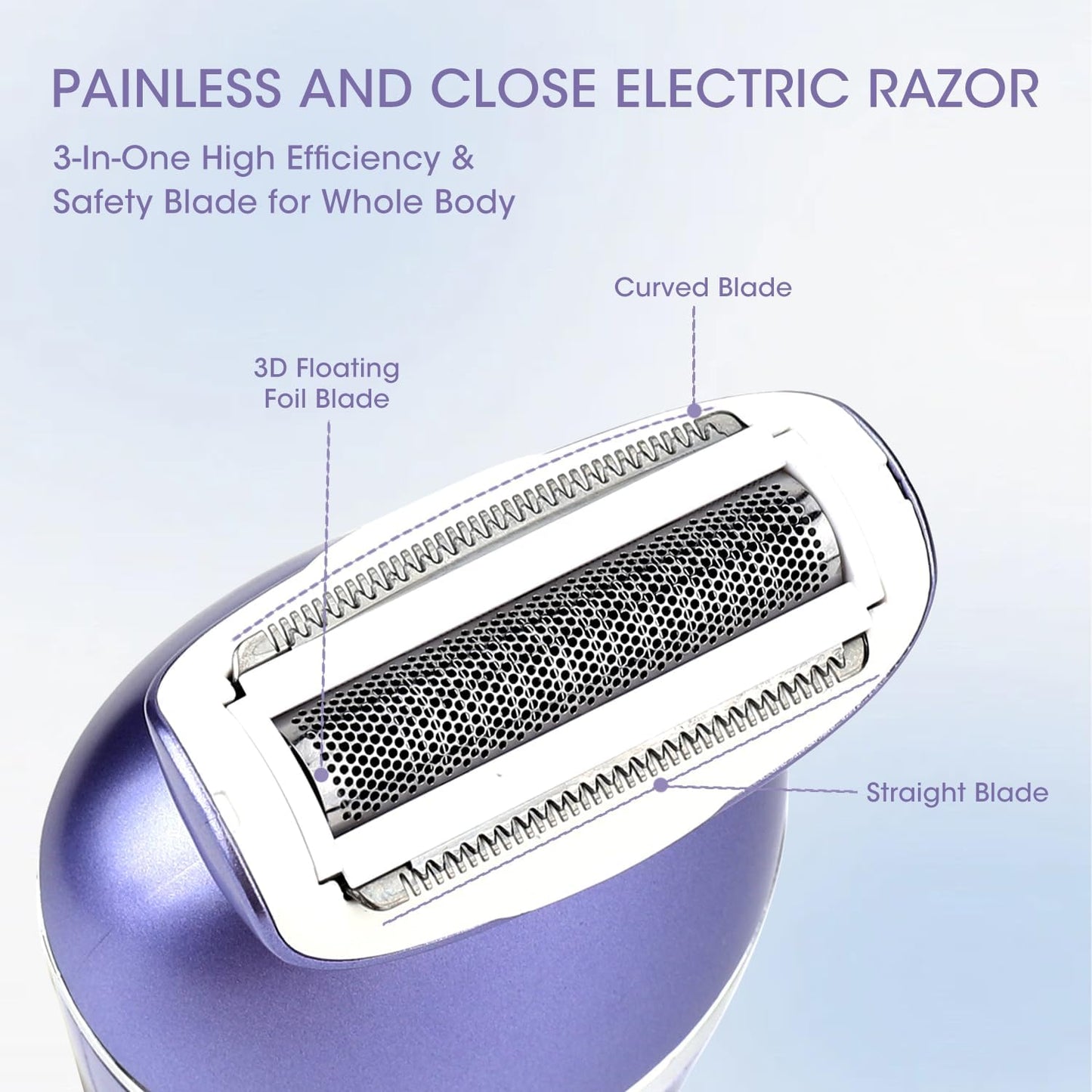 Electric Shavers for Women - 7 in 1 Hair Removal Kit with Epilator, Trimmer & Face Massager | Waterproof, Versatile Grooming Set