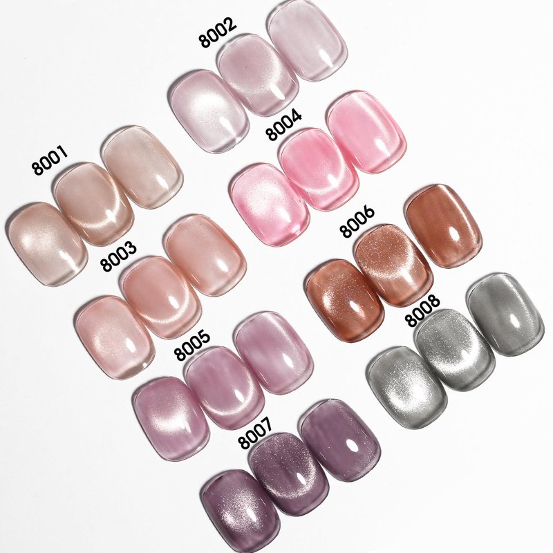 CANNI 8 Pcs 9 ML Glitter Diamond Gel Nail Polish Set, Shimmer Sparkly Shiny Black Gold Silver Blue Green Purple Colors Gel Polish Kit Soak Off Led Nail Art Manicure Salon DIY