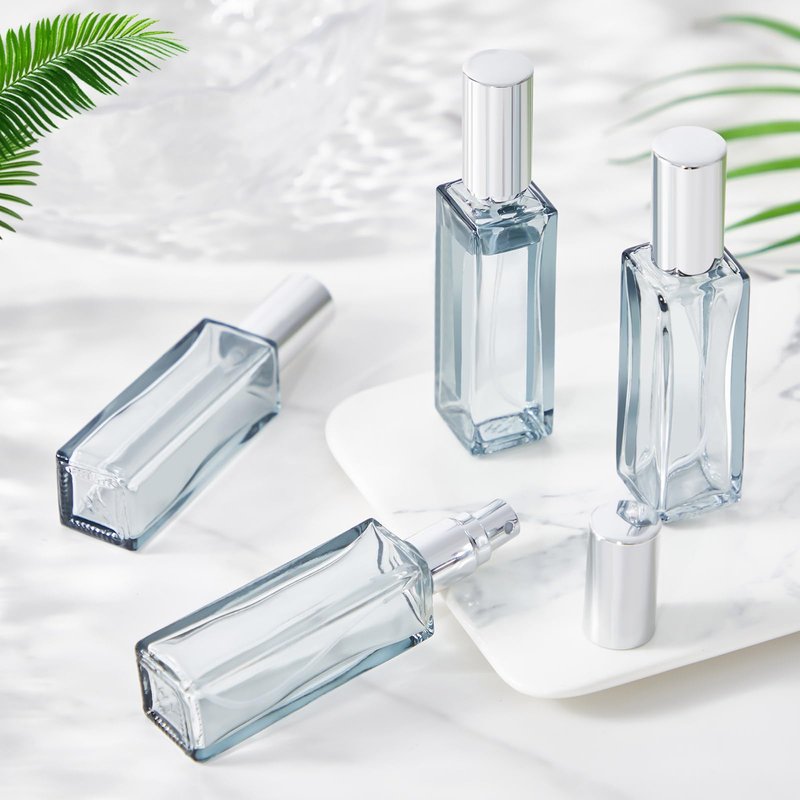 Singhoow 20 Pcs Perfume Travel Refillable 20 ml, Mini Cologne Perfume Bottles Empty, Portable Sprayer for Travel Size Spray Bottle Pocket Glass Spray Bottles Toiletries Sample Dispenser(Gray)