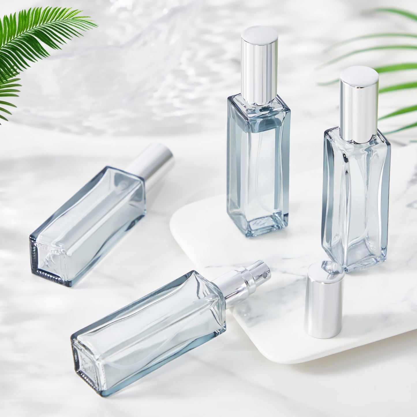 Singhoow 20 Pcs Perfume Travel Refillable 20 ml, Mini Cologne Perfume Bottles Empty, Portable Sprayer for Travel Size Spray Bottle Pocket Glass Spray Bottles Toiletries Sample Dispenser(Gray)