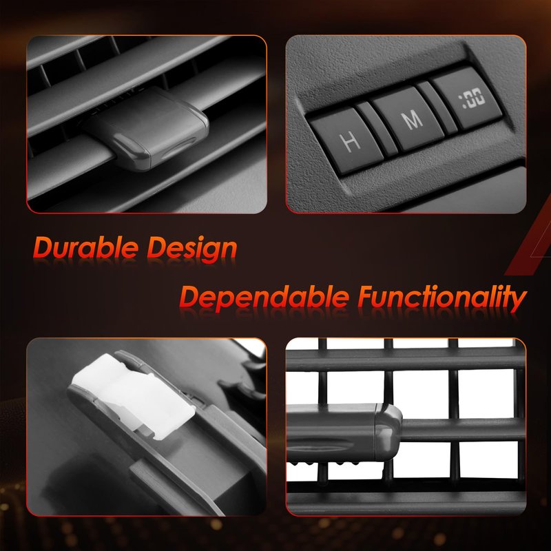 Center Dash A/C Air Vent, Compatible with 2007-2011 Toyota Camry, Console Outlet Insert Grille Panel Trim Cover with Emergency Switch Clock Button, Replaces# 55660-06100