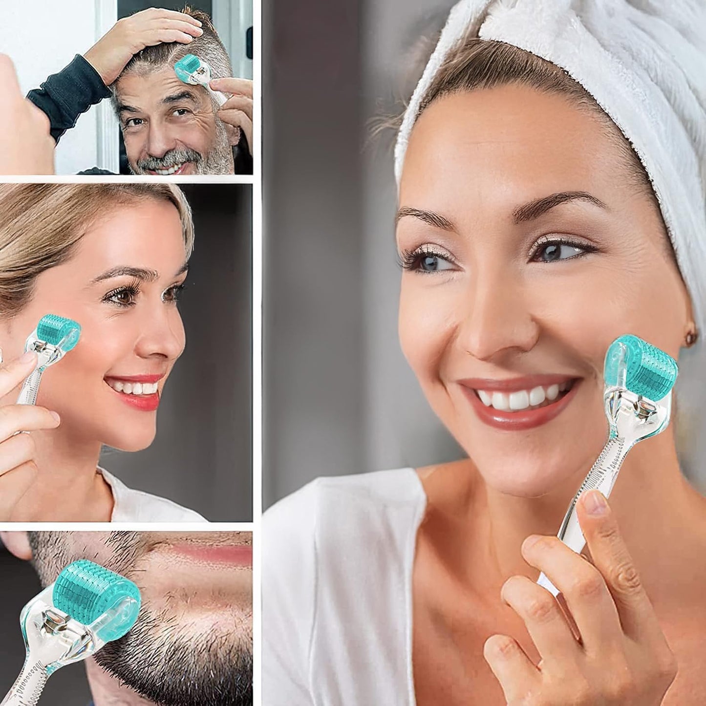 Angel Kiss Derma Roller | 192 Microneedling Needles - 0.3mm Stainless Steel & Titanium Combo with Storage Case