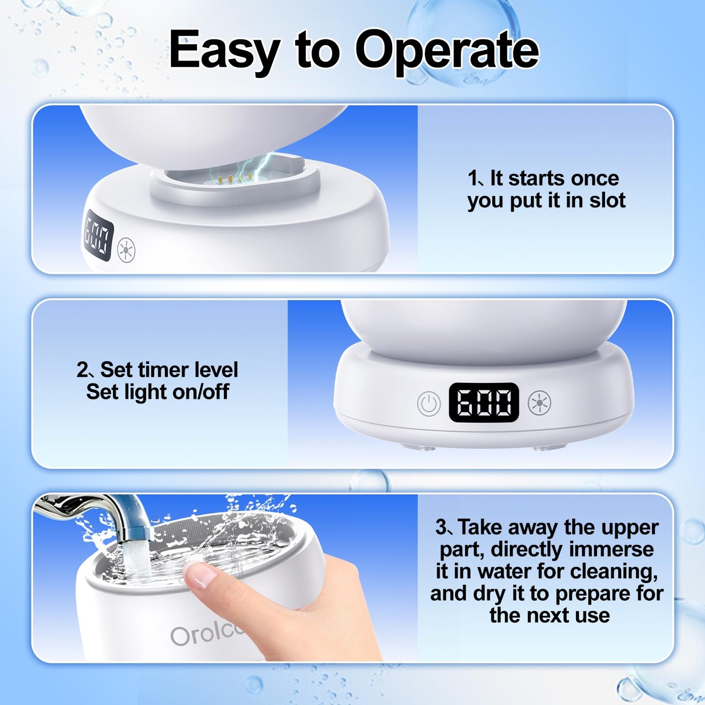 IPX7 Waterproof Ultrasonic Retainer Cleaner Machine, Split-Design Denture & Jewelry Cleaner with Dual UV-C, 3 Timer Modes for Invisalign, Aligners, Mouth Guards, Night Guards & Dentures (White)