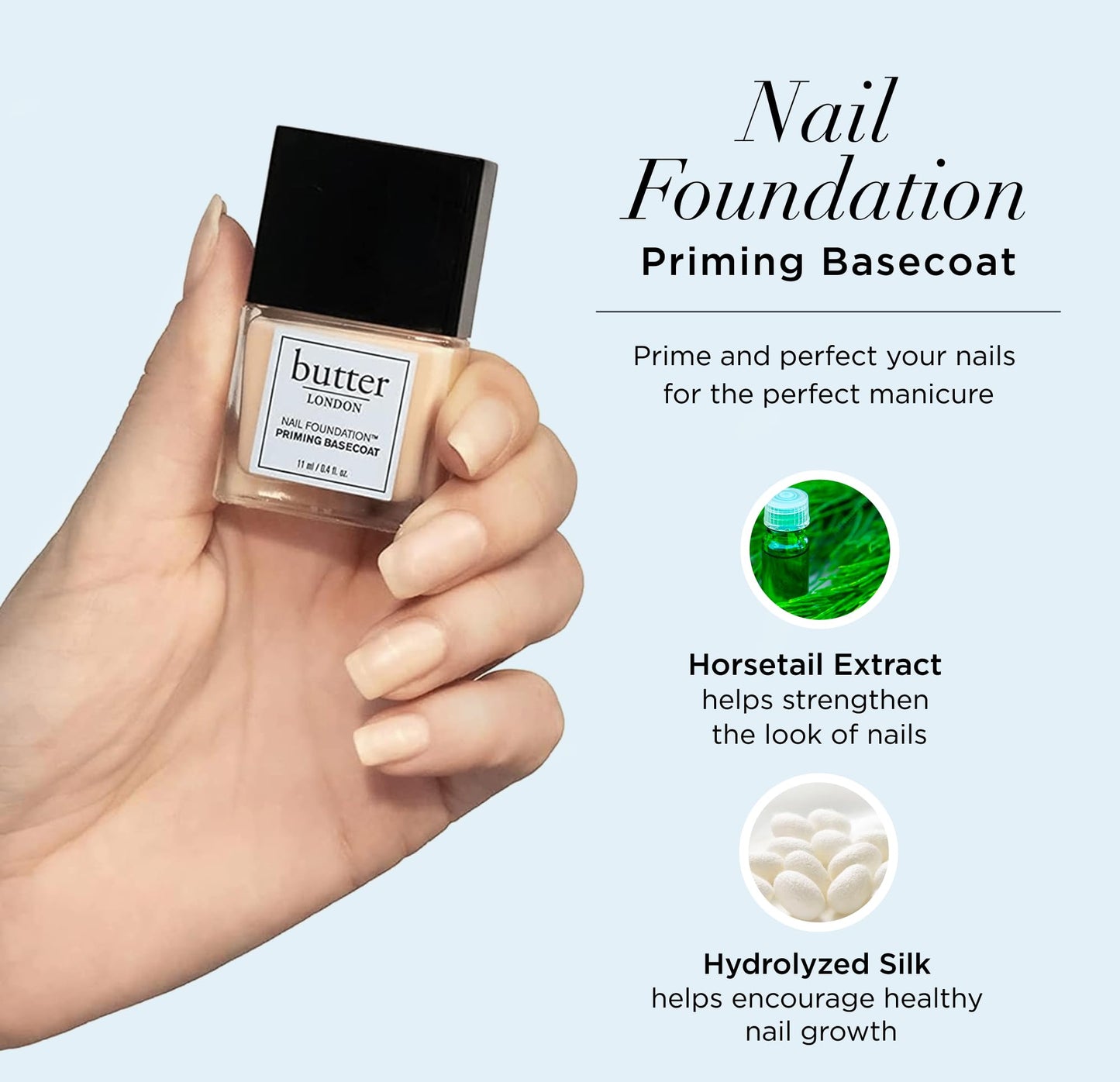 butter LONDON Nail Polish Set - UV Gel-Like Top Coat & Nail Lacquer, (Priming Basecoat)
