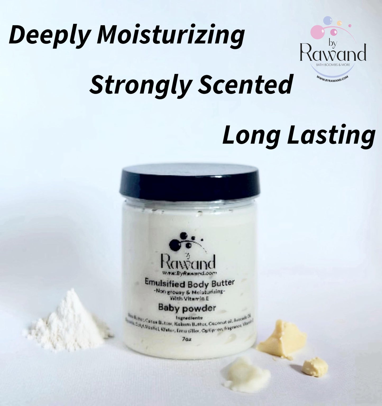 ByRawand Handmade Candy Cane Scented Emulsified Body butter Limited Edition with Shea, Kokum & Cocoa butter based with natural oils - non greasy, moisturizing, Rich (Candy Cane)