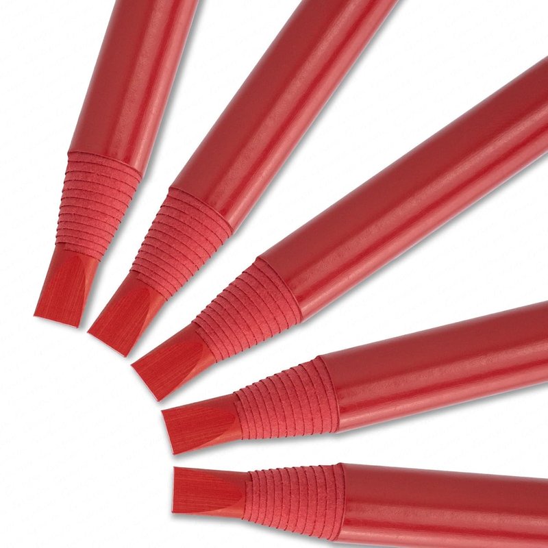 Peel-Off Hard Brow Pencil Set - Waterproof Eyebrow Mapping Tool for Precise Shaping | 5 Colors: Black, White, Brown, Red