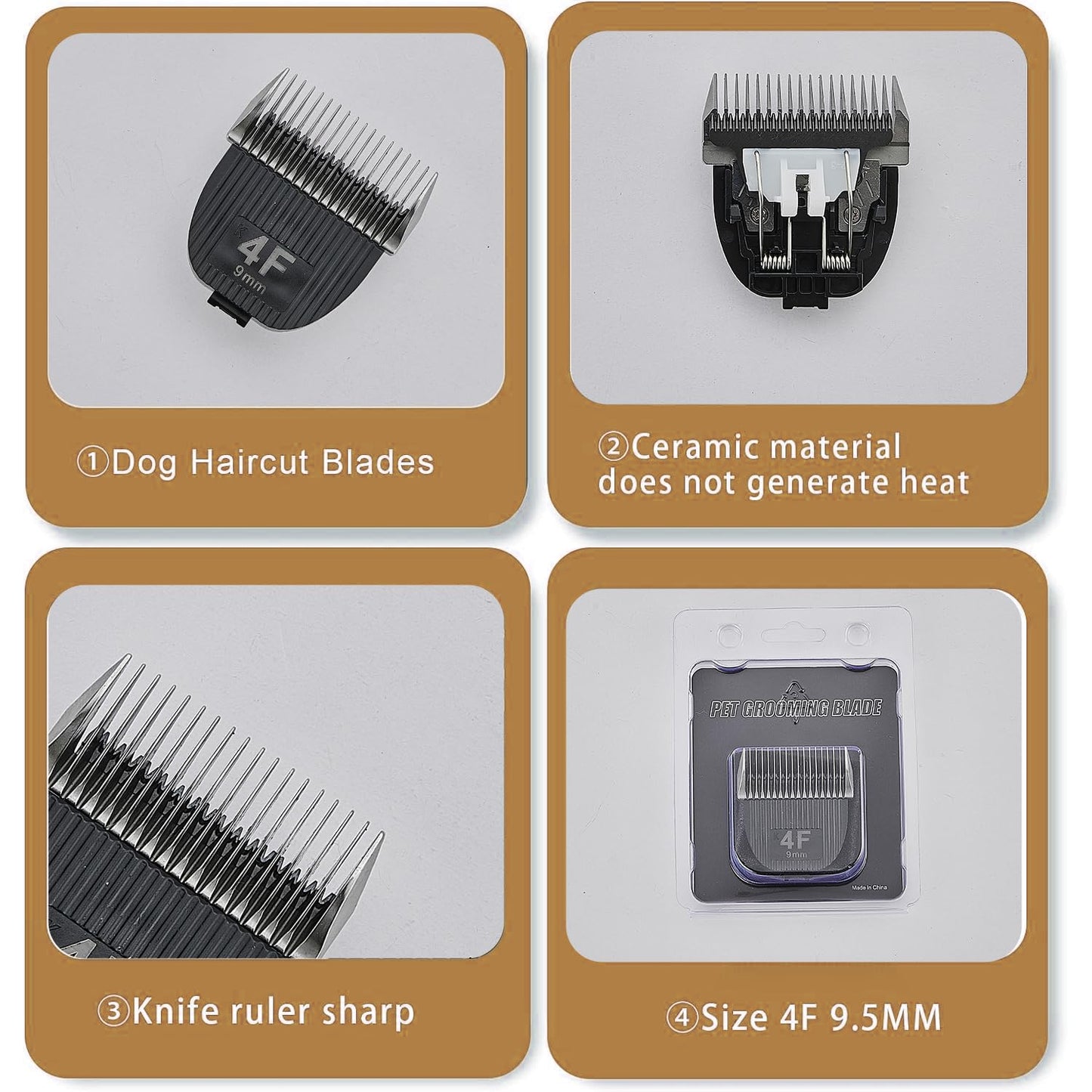 Ruzros Flash Clipper Professional Detachable Replacement Blades，Compatible with Kenchii Flash Clipper Blade, Black (7 FC (2 Pack))