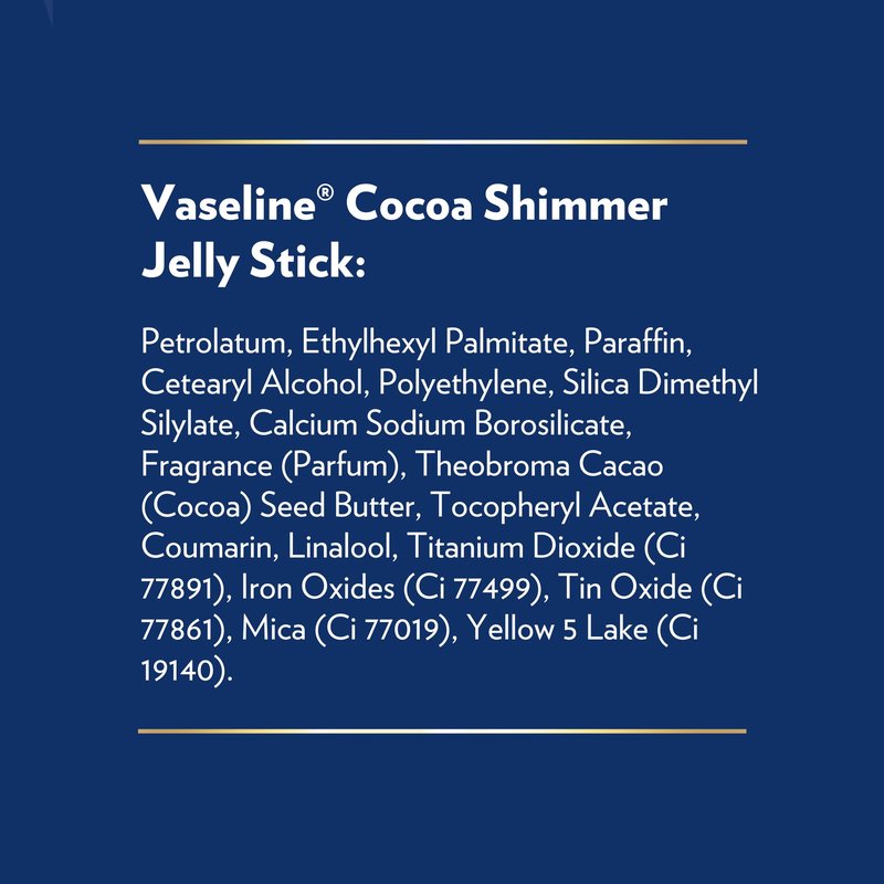 Vaseline Cocoa Shimmer Jelly Stick – Non-Greasy Moisturizer for Glowing Skin, Face & Body Lotion, Travel-Size, 1.4 Oz Ea, Pack of 3.