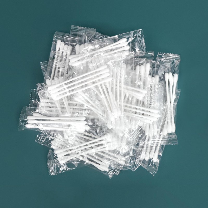 500 Pack Cotton Swabs, Individually Wrapped Cotton Swab, Individually Wrapped Double Tipped Paper Sticks for Ear, Make-up (500 Pack(4pcs per Bag))