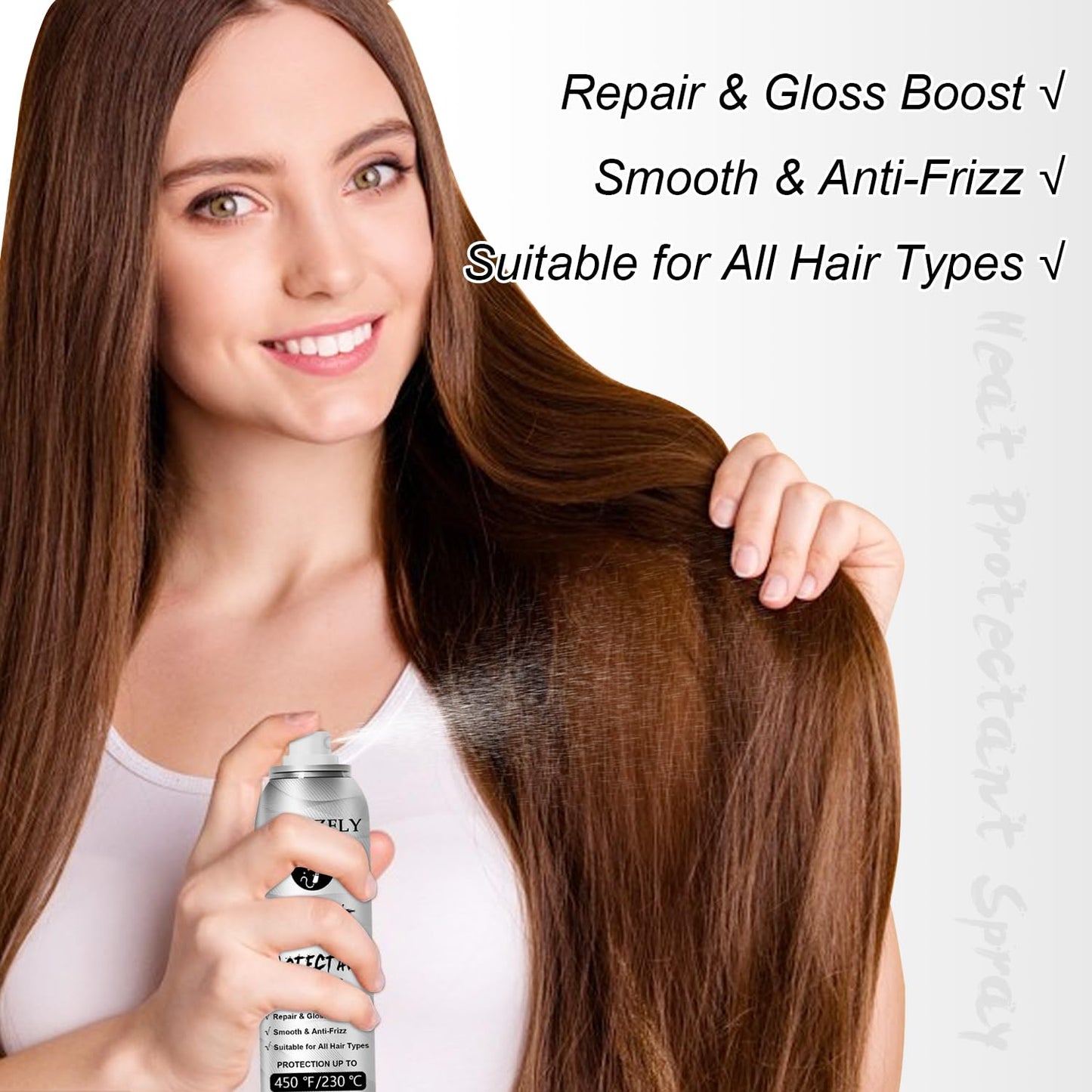 Moroccan Argan Oil Heat Protection Hair Spray - Anti-Frizz Thermal Styling for Black & Curly Hair | 7.61 OZ