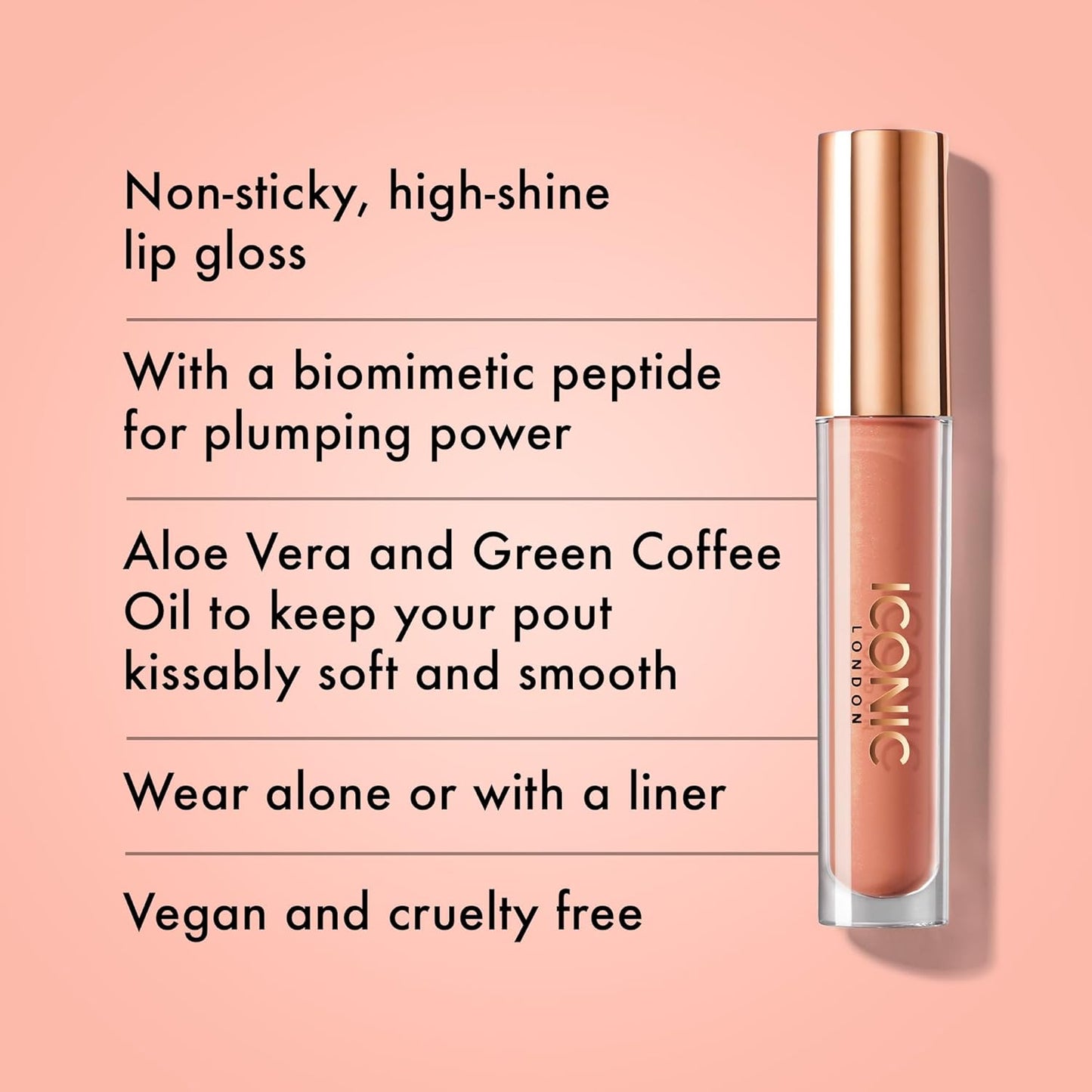 Lip Pumping Gloss - High-Shine, Non-Sticky Formula with Biomimetic Peptide for Voluminous Lips | 0.16 Fl Oz