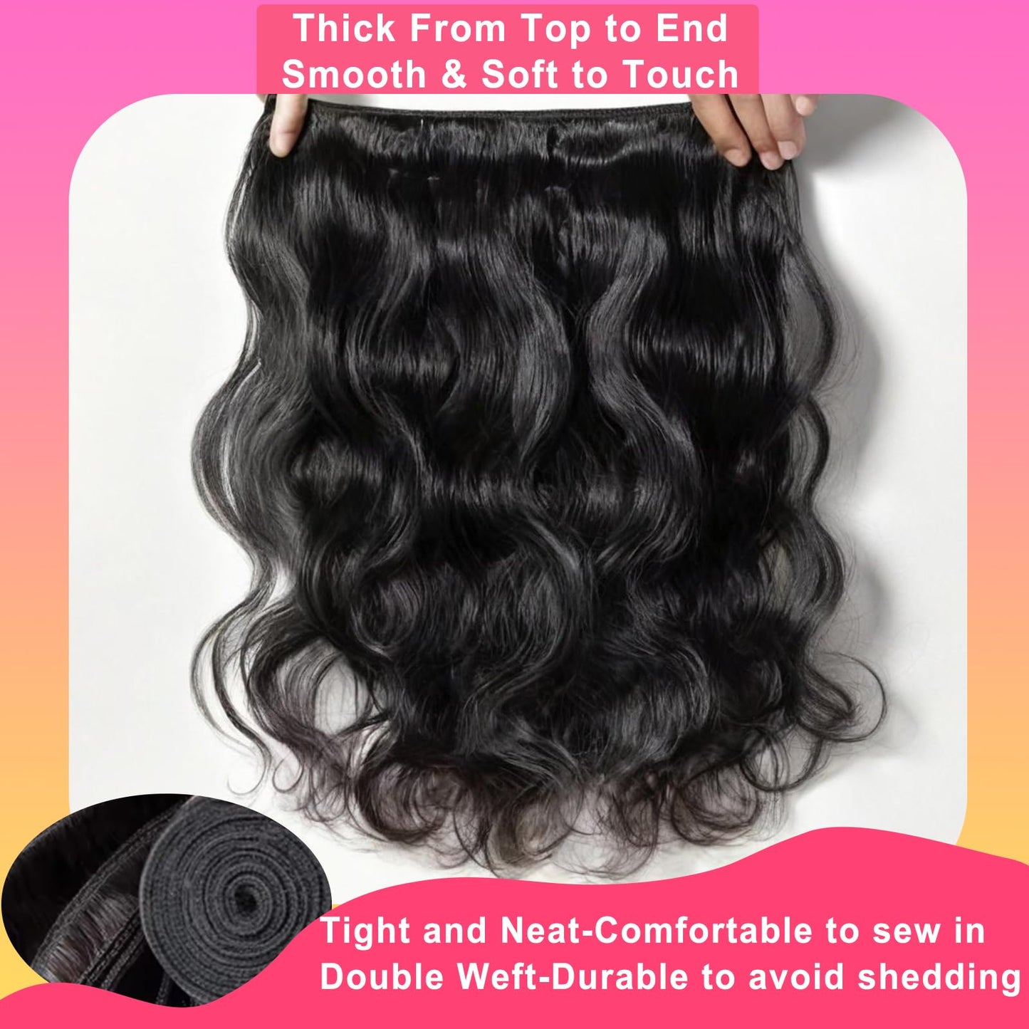 Aptatuse Body Wave Bundles Human Hair 24Inch 12A Human Hair Bundles 100% Unprocessed Brazilian Raw Virgin Hair Extensions 1 Bundle Natural Black