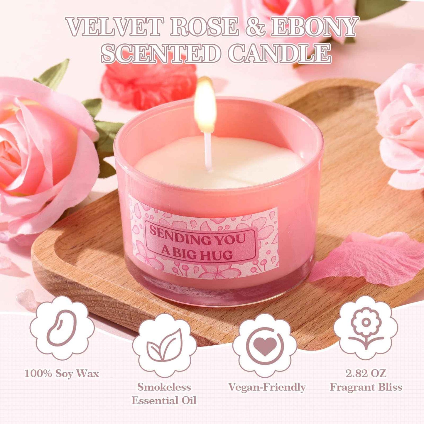 Self Care Gifts for Women Birthday Gift - Get Well Gifts Basket Thank You Gifts, Rose Relaxing Spa Gift Basket Self Care Package for Women Her Mom Friend Wife Sister Best Friend Coworker Nurse Teacher