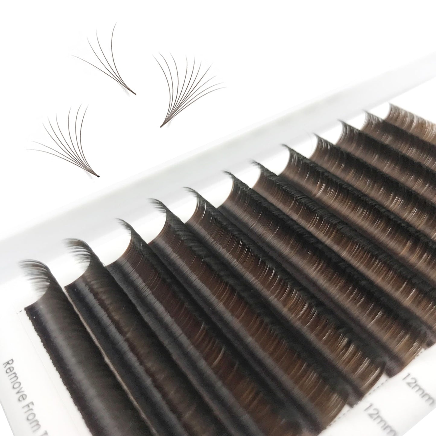 CoMango Dark Brown Easy fan Eyelash Extension Colored Lash Extensions C Curl Easy fan Lashes 8-14mm Mixed Lash Tray Volume Lash Extensions Self Fanning Colored Eyelash Extensions(Brown,0.07-C-8-14MM)